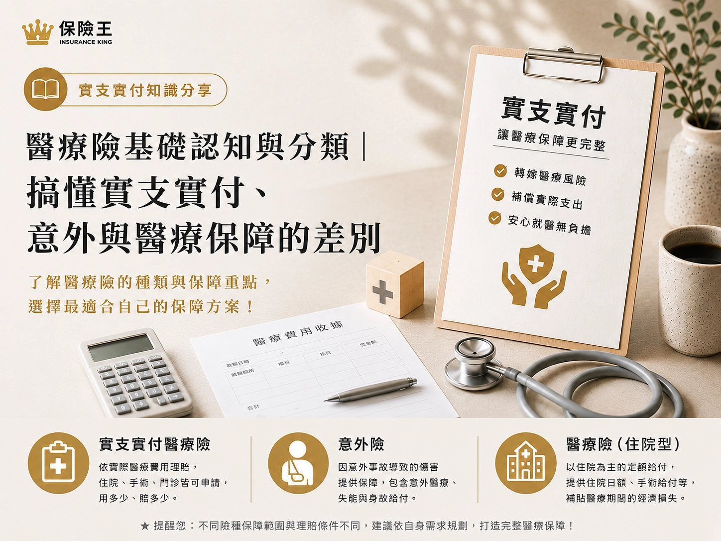 醫療險基礎認知與分類｜搞懂實支實付、意外與醫療保障的差別