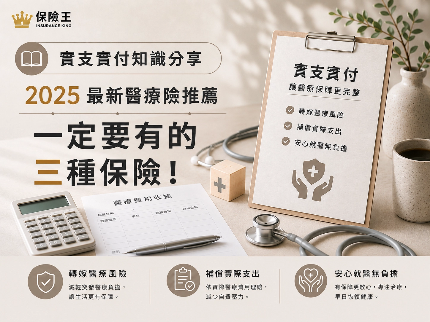 2025 最新醫療險推薦，一定要有的三種保險!