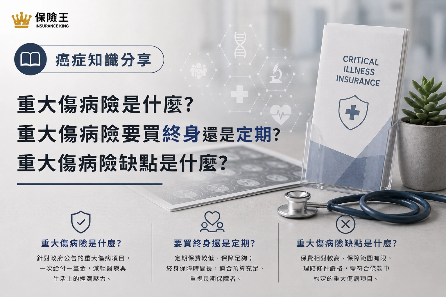 重大傷病險是什麼?重大傷病險要買終身還是定期?重大傷病險缺點是什麼?